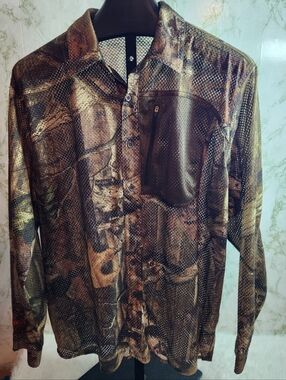 GUIDE SERIES Polyester Cammo Button Down Shirt